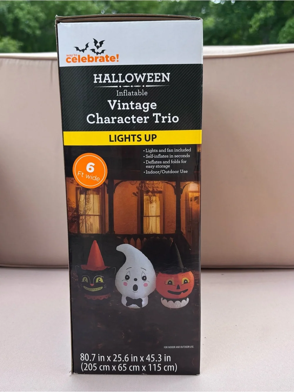 Way To Celebrate 6ft wide Light Up Halloween Inflatable Vintage Character Trio